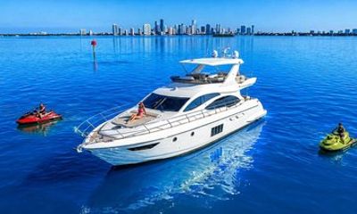 Luxury Yacht Charters Miami River Skyline and Sandbars