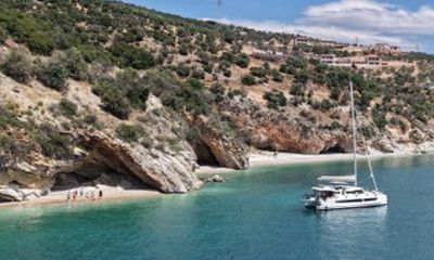 Luxury Private Full Day Catamaran Cruise in the Argolic Gulf