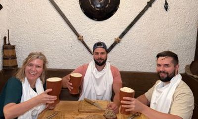 Royal beer tasting in the vaulted cellar