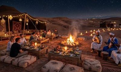 Agafay Desert Sunset Pool Camel Ride Dinner and Show Marrakech