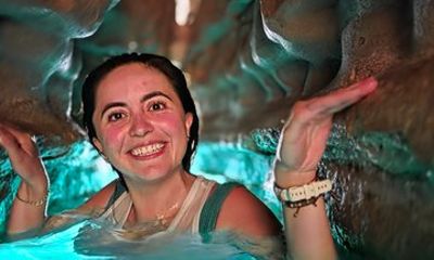 Sharing Wadi Shab Adventure with Sink Hole and Fins Beach Tour