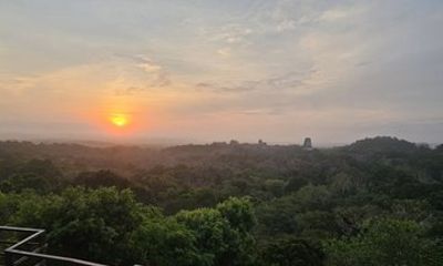 Tikal at Sunset Mayan History and Nature from Flowers