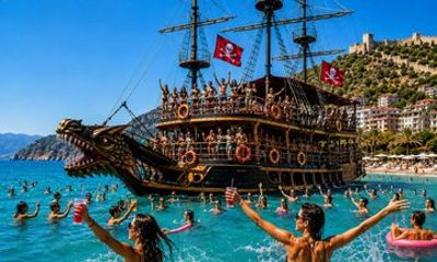Alanya Adults Only Pirate Boat Party with DJ and Foam Party