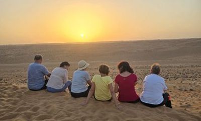 Shared Wadi Bani Khalid and Wahiba Sand Desert with Sunset