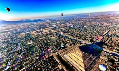 Teotihuacan at Sunrise A Journey by Hot Air Balloon