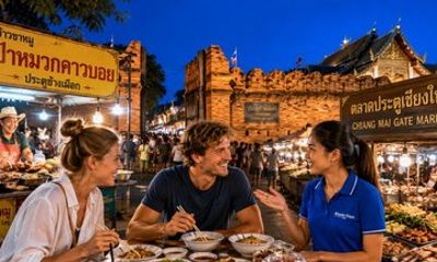 Chiang Mai Night Market Street Food Walking Tour with Tastings