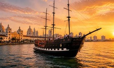 Cartagena Sunset Pirate Ship Cruise with Drinks