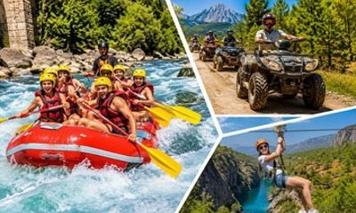 Antalya Alanya Side Rafting Quad/ATV Zipline Combo Tour