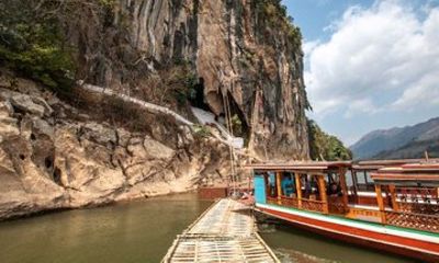 Slow Boat to Pak Ou Caves Villages and Kuang Si Waterfall