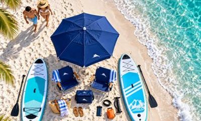 Ultimate Naples Beach Day 2 Chairs 1 Umbrella and 2 Paddleboards
