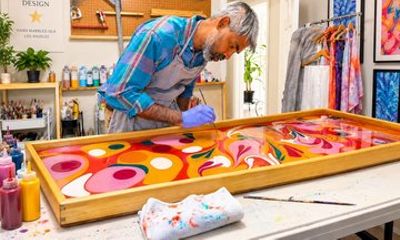 Create Wearable Art Silk Water Marbling in Los Angeles