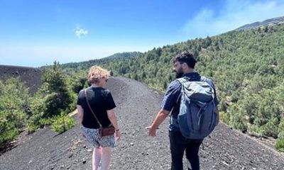 From Taormina Mount Etna Hike and Lunch with wine tasting