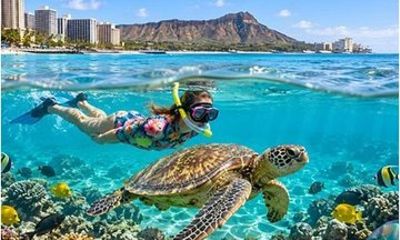 Waikiki Reef Snorkeling and 1000 foot Parasailing Adventure