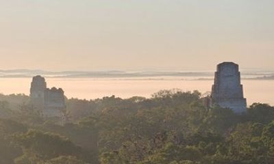 Magical Sunset in Tikal from Flores