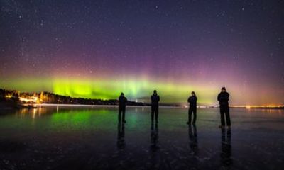 Stockholm: Ice Skating with fire & chance of Northern Lights