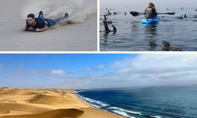 Swakopmund: 3 in 1, Kayaking, Sandwich Harbour & Sandboard Combo
