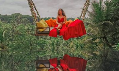 Bali Swing Tour with Koi Fish Boat Monkey Forest and Falls