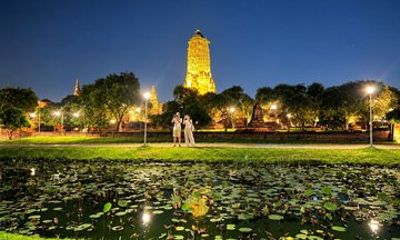 Ayutthaya Night Lights by Tuk Tuk Famous Temples Tour