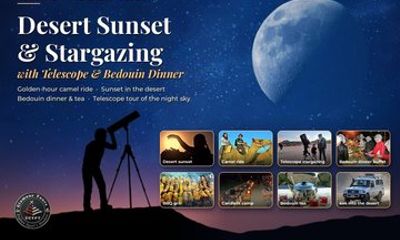 Hurghada: Desert Sunset & Stargazing Tour with Telescope & Dinner