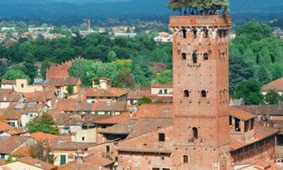 Entrance to the Guinigi Tower with panoramic view