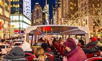 New York Holiday Lights Tour by Open-Top Bus with Live Guide