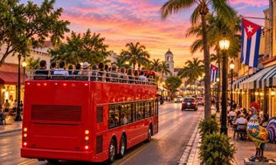 Double Decker Hop-On-Hop-Off Bus & Miami Cruise